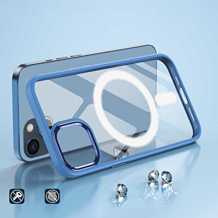 Gpack Apple iPhone 13 Kılıf Wireless Şarj Özellikli Buttom Magsafe Silikon Kapak