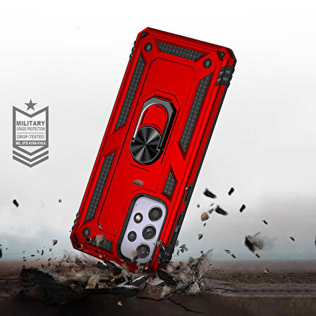 Gpack Samsung Galaxy A33 5G Kılıf Vega Sert Silikon Tank Standlı Yüzüklü Mıknatıslı