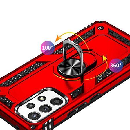 Gpack Samsung Galaxy A53 5G Kılıf Vega Sert Silikon Tank Standlı Yüzüklü MıknatıslıNano