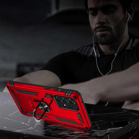 Gpack Samsung Galaxy A73 Kılıf Vega Sert Silikon Tank Standlı Yüzüklü MıknatıslıNano