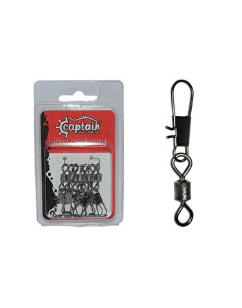 Captain 5023 Kilitli Klips İnox 10'lu Paket Black Nikel 1/0