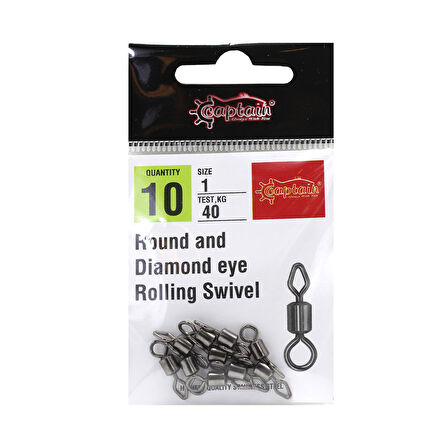 Captain 5026 Elmas Diamond Fırdöndü 10'lu Paket Black Nikel 1