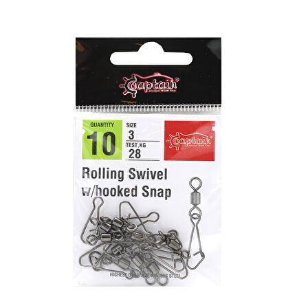 Captain 5031 Hoked Klips 10'lu Paket Black Nikel 3