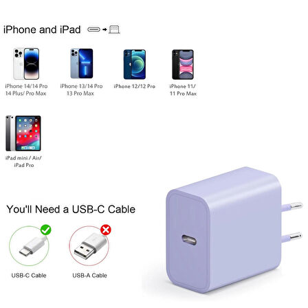  iPhone 13 Uyumlu Şarj Aleti HIZLI PD Şarj Cihazı Apple iPhone 13 Pro 13 Plus 13 Pro Max 25W HIZLI