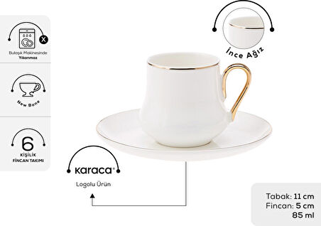 Karaca Helios 6 Kişilik Kahve Fincan Takımı 85 ml