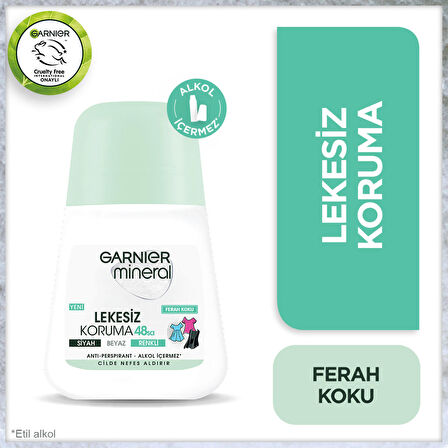 Garnier Mineral Lekesiz Koruma Antiperspirant Ter Önleyici Leke Yapmayan Kadın Roll-On Deodorant 50 ml