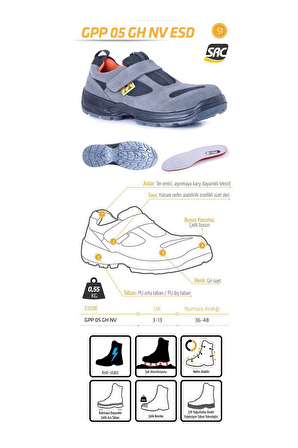 YDS GPP 05 GH NV Çelik Burun İş Ayakkabısı