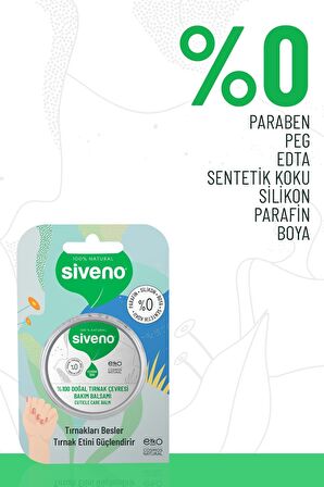 Siveno %100 Doğal Tırnak Çevresi Bakım Balsamı Organik Argan Yağlı Bitkisel Onarıcı Krem 15 ml