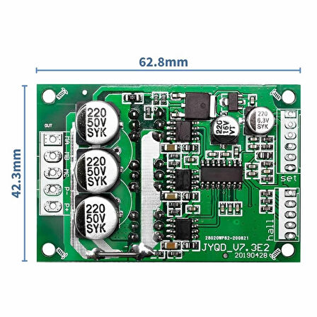 Dc 12v 36v 15a 500w Fırçasız Motor Sürücü Pwm Bldc Kontrol Kartı Jyqd-v7.3e2 120 Derece