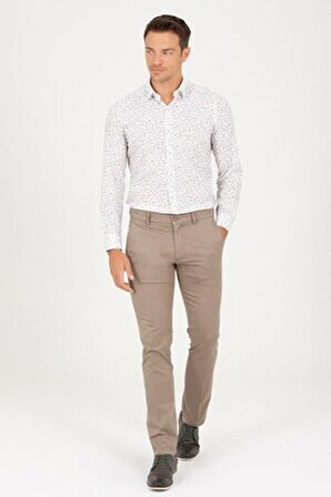 Regular Fit Düz Yüksek Bel Kanvas Pantolon