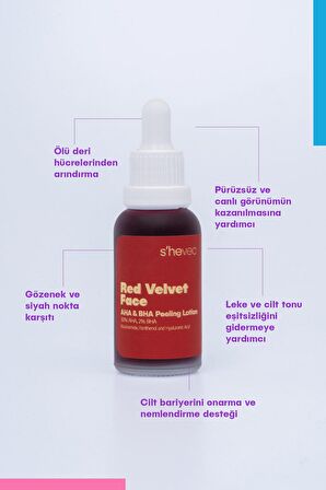 RED VELVET FACE - AHA %30 & BHA %2 Cilt Tonu Eşitleyici Arındırıcı Kırmızı Peeling Serum 30ml