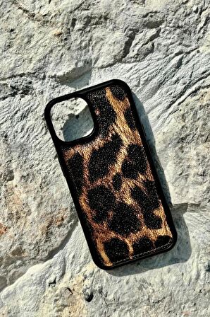 Apple iPhone 13 Pro Leopar Desenli Deri Kılıf - Kombinlerinize Uyumlu, Premium Koruma!