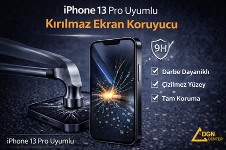 İphone 13 Pro Uyumlu Kırılmaz Ekran Koruyucu