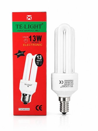 13 Watt | Tasarruflu Ampül | Sarı Işık | E14 Duy'lu