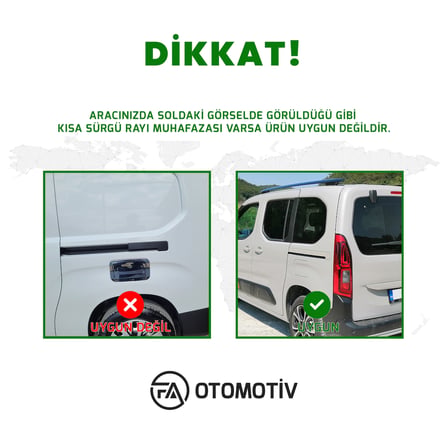 Fiat Doblo Krom Sürgü Çıtası 2 Parça 2023 Model ve Sonrası