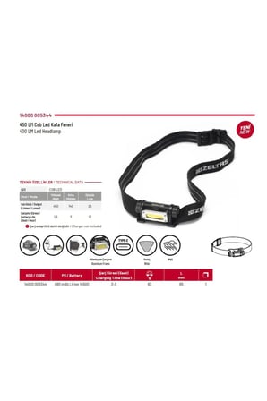 İzeltaş Şarjlı COB LED kafa feneri 450 lm – 14000005344