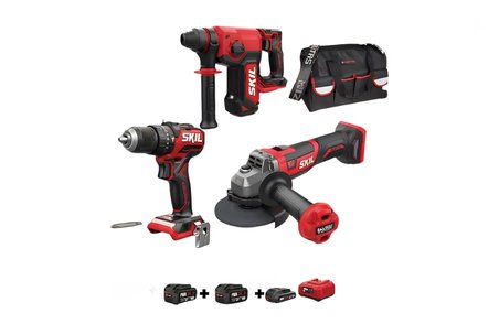 SKIL PRO KOMBO SET 3 (20V MAX KIRICI DELICI + AVUÇ TASLAMA+ DarbelI Matkap + 3 AKÜ + Sarj CIHAZI)