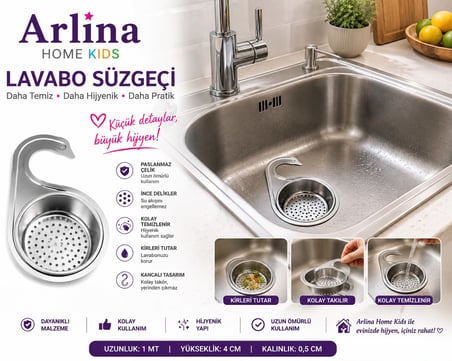 Paslanmaz Yardımcı Musluk Kenarı Kuğu Model  Süzgeç