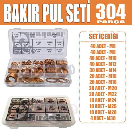 304 Parça Bakır Pul Seti