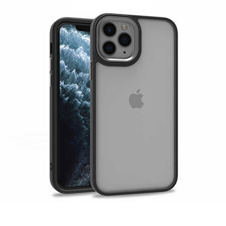 Smcase iPhone 11 Pro Max Kılıf Renkli Bumper Hybrid Flora Silikon