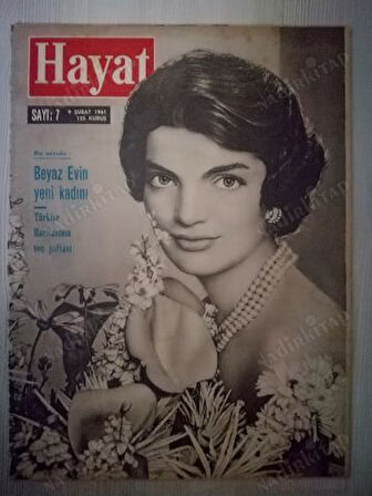 HAYAT DERGİSİ-9 ŞUBAT 1961-YIL:5-SIRA NO:227 NO:7 KAPAK:JACQUELINE KENNEDY,ORTA SAYFA :TÜRKİYE HARİTASI DOĞU ANADOLU ARKA KAPAK:YAPI KREDİ REKLAMI