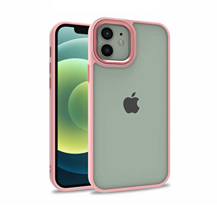 Smcase iPhone 12 Kılıf Renkli Bumper Hybrid Flora Silikon