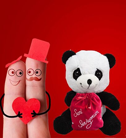 14 Şubat  Özel "Seni Seviyorum" Keseli Sevimli Panda-40 cm