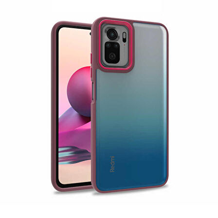 Smcase Xiaomi Redmi Note 10s Kılıf Renkli Bumper Hybrid Flora Silikon