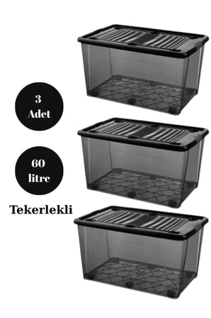 60 Litre 3 Adet Saklama Kutusu Düzenleme