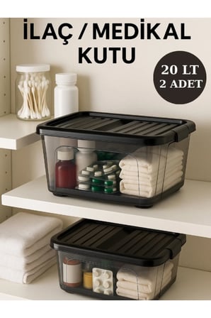 2 Adet 20 Litre Saklama Kutusu