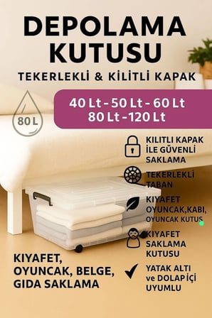 80 Litre 3 Adet Saklama Düzenleyici Depolama