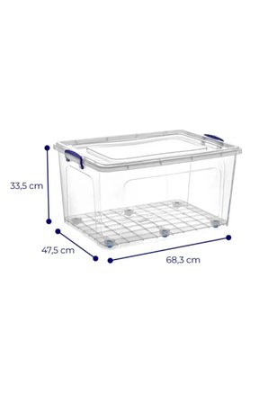 Tekerlekli Kilitli Saklama Kutusu 80 Litre 3 Adet Tekerlekli Saklama Kabı
