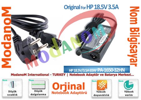 HP PA-1650-32HN Adaptör Laptop Şarj 18.5V 3.5A 7.4*5.0mm ORJİNAL