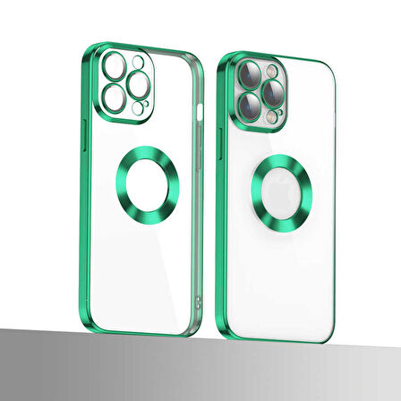 Gpack Apple iPhone 12 Pro Max Kılıf Logo Gösteren Kamera Korumalı Silikon