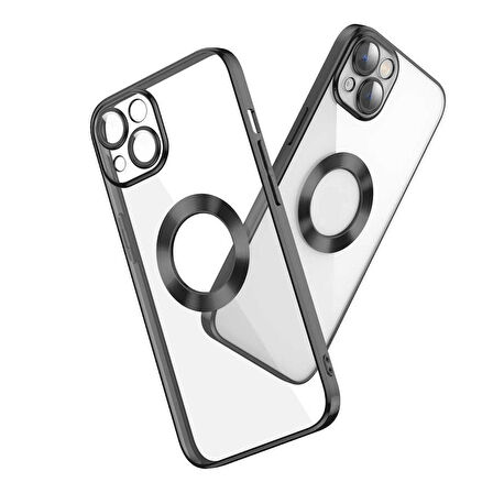 Gpack Apple iPhone 13 Kılıf Logo Gösteren Kamera Korumalı Silikon