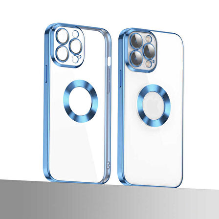 Gpack Apple iPhone 13 Pro Max Kılıf Logo Gösteren Kamera Korumalı Silikon