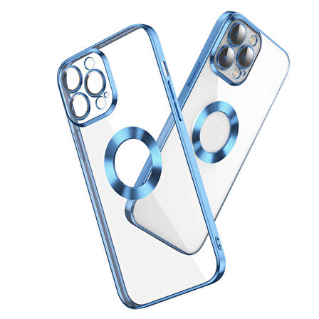 Gpack Apple iPhone 13 Pro Max Kılıf Logo Gösteren Kamera Korumalı Silikon