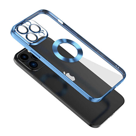 Gpack Apple iPhone 13 Pro Max Kılıf Logo Gösteren Kamera Korumalı Silikon