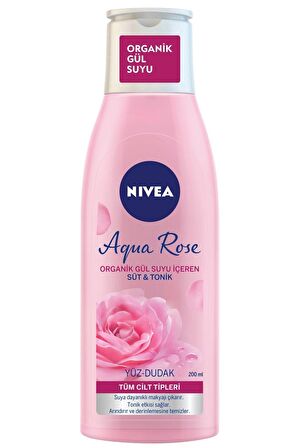 Nivea Aqua Rose Organik Gül Suyu Içeren Süt&tonik 200ml,etkili Makyaj Temizleme