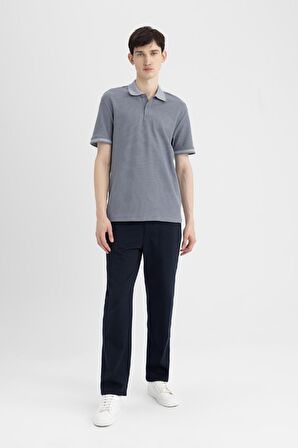 DeFacto New Regular Fit Waffle Kısa Kollu Basic Düz Polo Tişört B4508AX24SPGR433
