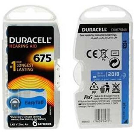 Duracell Activair 675 Kulaklık Pili 6'lı