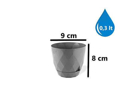 Omnipazar KRS-450 Yakamoz Tabaklı Plastik Saksı Takımı 0.3 Litre No 0