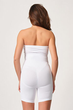 Emay Önden Agraflı Paçalı Boxer Korse 2087 Beyaz