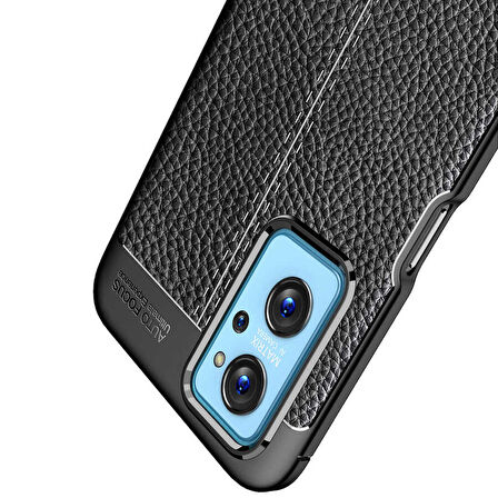 Smcase Oppo A96 4G Kılıf Deri Dokulu Niss Silikon