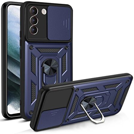 Smcase Samsung Galaxy S22 Plus 5g Kılıf Kamera Korumalı Yüzüklü Tank Pars Silikon 
