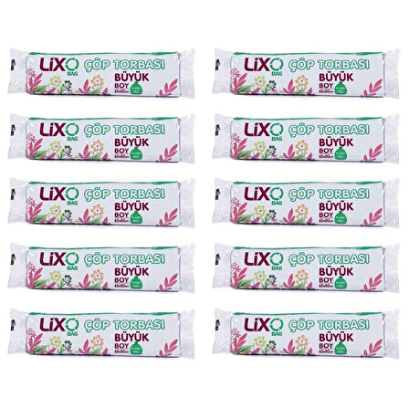 Çöp Torbası Büyük Boy 65*80 Cm 10 lu Rulo 10 Paket = 100 Adet