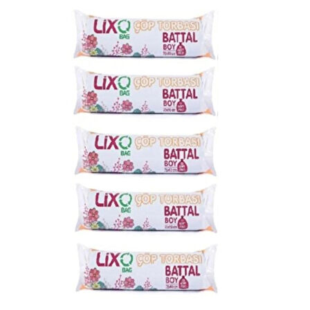 Çöp Torbası Battal Boy 75*90 Cm 10 lu Rulo 5 Paket = 50 Adet