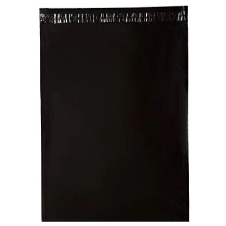 100 Adet Cepsiz 24x30+5 cm Siyah Kargo Poşeti Küçük Boy Kargo Torbası 80 Mikron