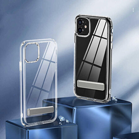 Gpack Apple iPhone 11 Kılıf Lüx Silikon L Standlı 