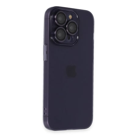 Apple iPhone 14 Pro Max Kılıf Luko Lens Silikon - Derin Mor
